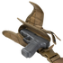 A Condor Tornado Tactical Leg Holster - Left Hand in tan, shown with its flap open and strap retention system securing a partially inserted black handgun.