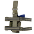 A Condor Tornado Tactical Leg Holster in Scorpion OCP with adjustable straps, shown with a blue training gun inserted.