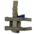 A Condor Tornado Tactical Leg Holster in Scorpion OCP with adjustable straps, shown with a blue training gun inserted.
