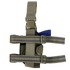 A Condor Tornado Tactical Leg Holster in Scorpion OCP with adjustable straps, shown with a blue training gun inserted.