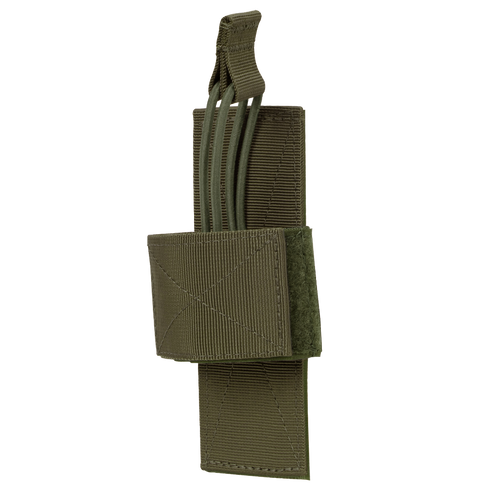 The Condor Universal Holster is an olive green tactical nylon pouch with elastic loops and hook-and-loop closure, ideal for EDC, first responders, or keeping essential medical gear secure at the range.