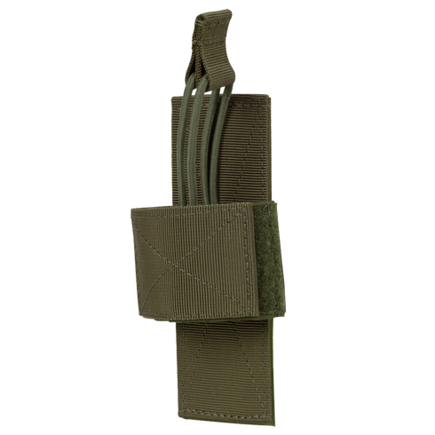 The Condor Universal Holster is an olive green tactical nylon pouch with elastic loops and hook-and-loop closure, ideal for EDC, first responders, or keeping essential medical gear secure at the range.