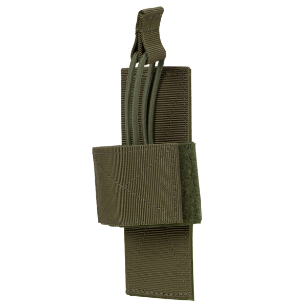 The Condor Universal Holster is an olive green tactical nylon pouch with elastic loops and hook-and-loop closure, ideal for EDC, first responders, or keeping essential medical gear secure at the range.