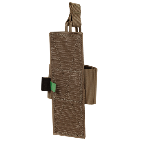 The Condor Universal Holster is a brown, rectangular fabric pouch with a top strap and small elastic side pocket, ideal for EDC or bushcraft use.