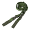 The Condor CBT 2-Point Bungee Sling is a green nylon tactical sling with adjustable straps, plastic buckles, and attachment loops, perfect for military or EDC use. Shown coiled on a white background.