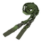 The Condor CBT 2-Point Bungee Sling is a green nylon tactical sling with adjustable straps, plastic buckles, and attachment loops, perfect for military or EDC use. Shown coiled on a white background.