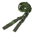 The Condor CBT 2-Point Bungee Sling is a green nylon tactical sling with adjustable straps, plastic buckles, and attachment loops, perfect for military or EDC use. Shown coiled on a white background.