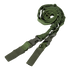 The Condor CBT 2-Point Bungee Sling is a green nylon tactical sling with adjustable straps, plastic buckles, and attachment loops, perfect for military or EDC use. Shown coiled on a white background.