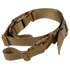 The Condor Speedy 2-Point Sling is a tan adjustable nylon tactical sling with buckles and clips, designed for secure gear carry by military or law enforcement personnel.