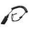 The Condor Pistol Lanyard is a coiled black lanyard with a wrist strap and Velcro attachment, designed to secure small items or tools.