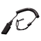 The Condor Pistol Lanyard is a coiled black lanyard with a wrist strap and Velcro attachment, designed to secure small items or tools.