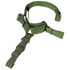 The Condor Quick 1-Point Sling is a green adjustable nylon rifle sling with plastic buckles and clips, perfect for carrying or securing your firearm during EDC or at the shooting range.