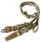 The Condor Stryke Single Bungee Conversion Sling in MultiCam features adjustable straps, metal clips, plastic buckles, and reinforced stitching, displayed on a white background.