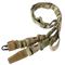 The Condor Stryke Single Bungee Conversion Sling in MultiCam features adjustable straps, metal clips, plastic buckles, and reinforced stitching, displayed on a white background.