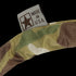 A close-up of the Condor Tube Cover - MultiCam, featuring camouflage-patterned fabric and a tag with MADE IN USA and a star emblem.