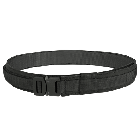 The Condor Cobra Gun Belt is a black tactical belt featuring a sturdy buckle, engineered for durability and reliable support.