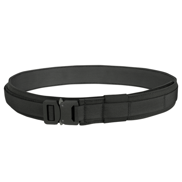 The Condor Cobra Gun Belt is a black tactical belt featuring a sturdy buckle, engineered for durability and reliable support.
