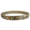 The Condor Cobra Gun Belt - MultiCam features a camouflage pattern and tan metal buckle, perfect for shooting range practice or law enforcement, shown against a white background.