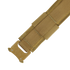 Close-up of the Condor Cobra Gun Belt - MultiCam, featuring a tan nylon strap with reinforced stitching and a metal buckle, designed for EDC or bushcraft use, shown against a transparent background.