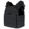 The Condor Cyclone Plate Carrier in black features multiple attachment points, adjustable shoulder straps, and a Velcro patch area, shown against a plain background.