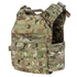 The Condor Cyclone Plate Carrier in MultiCam features multiple attachment points and adjustable shoulder straps, designed for military or law enforcement use.