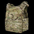 The Condor Cyclone Plate Carrier in MultiCam features adjustable shoulder straps and multiple attachment points, designed for carrying gear and armor plates.