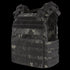 The Condor Cyclone Plate Carrier in MultiCam Black features multiple straps, pouches, and Velcro panels, designed for efficiently carrying equipment.