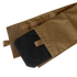 The Condor Cyclone Plate Carrier is a brown fabric sleeve with a black protective insert partially exposed, featuring loops and a hook-and-loop closure.