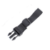 Close-up of two black plastic side-release buckle ends attached to black nylon straps on a white background, part of the Condor Viper Single Point Bungee Sling.