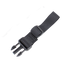 Close-up of two black plastic side-release buckle ends attached to black nylon straps on a white background, part of the Condor Viper Single Point Bungee Sling.
