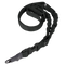The Condor Adder Double Bungee 1-Point Sling is a black adjustable tactical sling with padded sections, buckles, and clips, designed for comfortable equipment carrying.