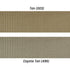 Two GT Cobra Belt fabric swatches by Condor—Tan (003) and Coyote Tan (499)—highlight the color difference, with Coyote Tan, popular for EDC and law enforcement use, showing as a darker shade than Tan.