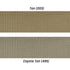 Two GT Cobra Belt fabric swatches by Condor—Tan (003) and Coyote Tan (499)—highlight the color difference, with Coyote Tan, popular for EDC and law enforcement use, showing as a darker shade than Tan.