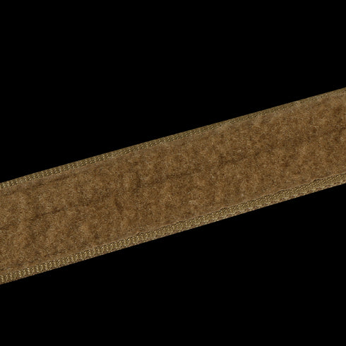 Close-up of the Condor Cobra Tactical Belt in brown, featuring visible edge stitching and a blurred brown background—perfect for EDC or bushcraft use.