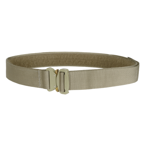 Condor Cobra Tactical Belt, tan color with a quick-release metal buckle, perfect for EDC or law enforcement use, shown on a white background.