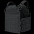 The Condor Cyclone RS Plate Carrier is a black tactical vest with MOLLE webbing and adjustable straps, perfect for law enforcement or range use. Shown on a white background.