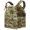 The Condor Cyclone RS Plate Carrier in MultiCam features a camouflage pattern, MOLLE webbing, and quick-release buckles on the shoulders and sides.