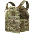 The Condor Cyclone RS Plate Carrier in MultiCam features a camouflage pattern, MOLLE webbing, and quick-release buckles on the shoulders and sides.