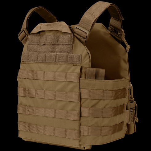 The Condor Cyclone RS Plate Carrier features adjustable shoulder straps, MOLLE webbing, and hook-and-loop panels—ideal for EDC or first responders at the shooting range.