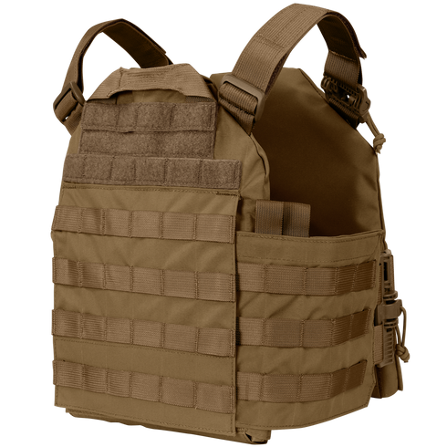 The Condor Cyclone RS Plate Carrier features adjustable shoulder straps, MOLLE webbing, and hook-and-loop panels—ideal for EDC or first responders at the shooting range.