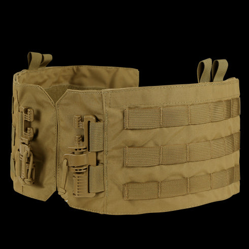 The Condor Cyclone RS Plate Carrier in MultiCam Black features MOLLE webbing and quick-release buckles, designed for secure gear carry—ideal for EDC or the shooting range.