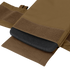 Close-up of the Condor Cyclone RS Plate Carrier in brown fabric, featuring Velcro fasteners and a black protective foam insert—perfect for EDC or shooting range use.