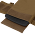 Close-up of the Condor Cyclone RS Plate Carrier in brown fabric, featuring Velcro fasteners and a black protective foam insert—perfect for EDC or shooting range use.