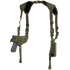 The Condor Universal Shoulder Holster features adjustable straps, a holster for a handgun on one side, and a pouch on the other.