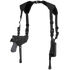 The Condor Universal Shoulder Holster features adjustable straps, a pistol holster, and an extra pouch on the opposite side, designed for concealed carry.