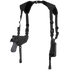 The Condor Universal Shoulder Holster features adjustable straps, a pistol holster, and an extra pouch on the opposite side, designed for concealed carry.