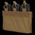 Condor M4 Mag Insert in tan holds three black rifle magazines, each secured by fabric retention straps with pull tabs.