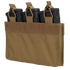 Condor M4 Mag Insert in tan holds three black rifle magazines, each secured by fabric retention straps with pull tabs.