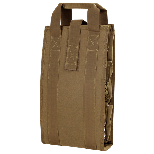 The Condor Pack Insert is a tan tactical nylon pouch with reinforced stitching and dual top handles, perfect for bushcraft or attaching essential gear at the shooting range.
