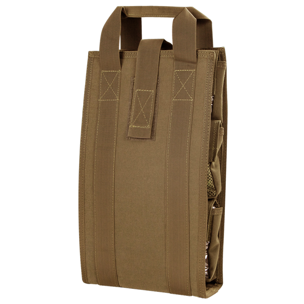 The Condor Pack Insert is a tan tactical nylon pouch with reinforced stitching and dual top handles, perfect for bushcraft or attaching essential gear at the shooting range.